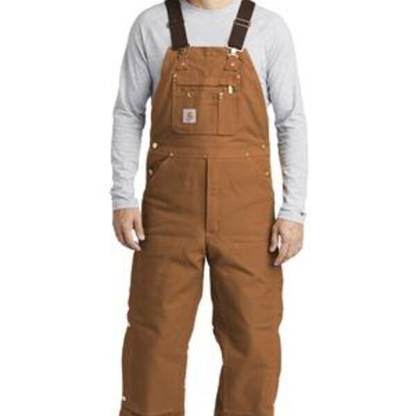 Duck Quilt Lined Zip To Thigh Bib Overalls Thumbnail